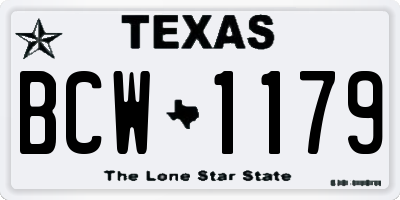 TX license plate BCW1179