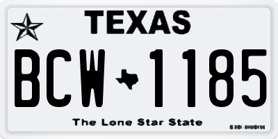 TX license plate BCW1185
