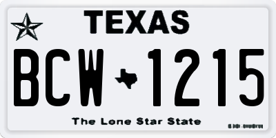 TX license plate BCW1215