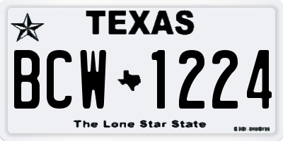 TX license plate BCW1224