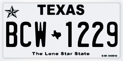 TX license plate BCW1229