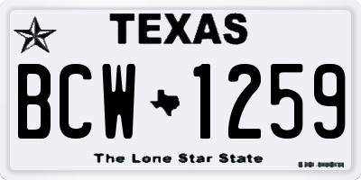 TX license plate BCW1259