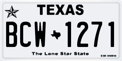 TX license plate BCW1271