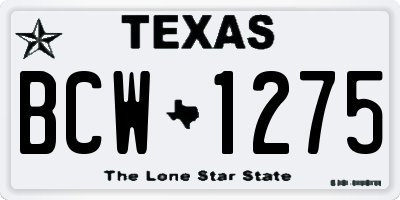 TX license plate BCW1275