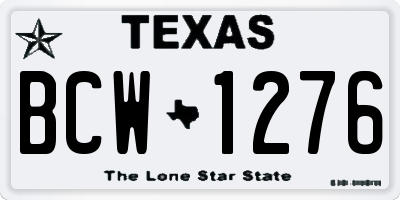 TX license plate BCW1276