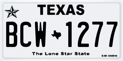TX license plate BCW1277