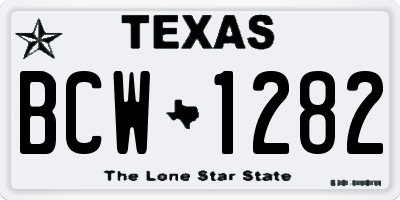 TX license plate BCW1282