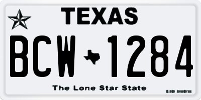 TX license plate BCW1284