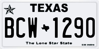 TX license plate BCW1290