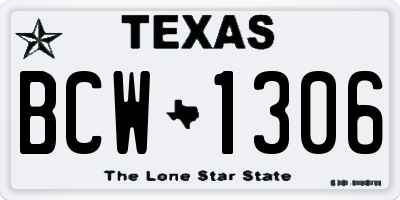 TX license plate BCW1306