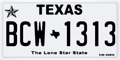 TX license plate BCW1313