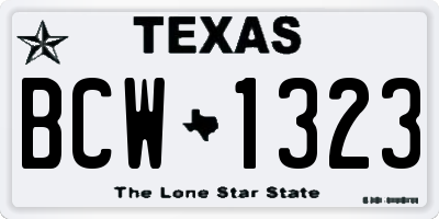 TX license plate BCW1323