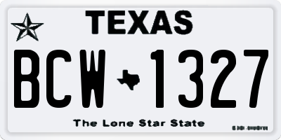 TX license plate BCW1327