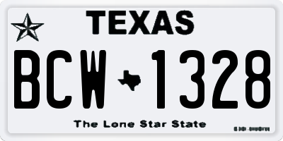 TX license plate BCW1328