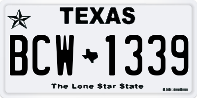 TX license plate BCW1339