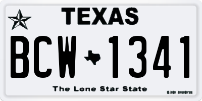TX license plate BCW1341