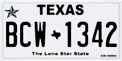 TX license plate BCW1342