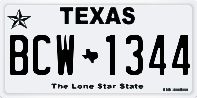 TX license plate BCW1344