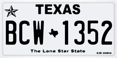 TX license plate BCW1352