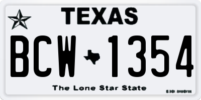 TX license plate BCW1354