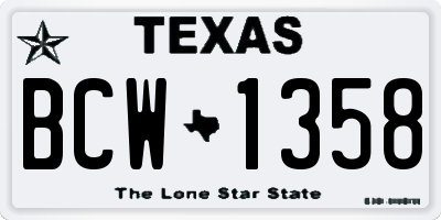 TX license plate BCW1358