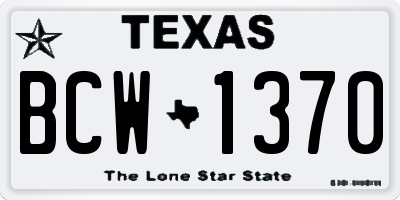 TX license plate BCW1370