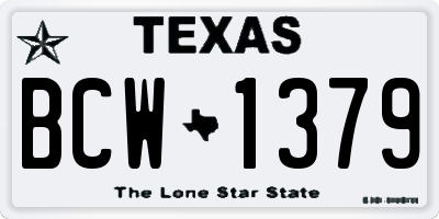 TX license plate BCW1379