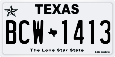 TX license plate BCW1413