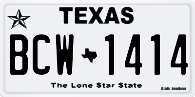 TX license plate BCW1414