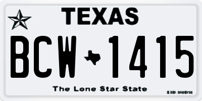 TX license plate BCW1415