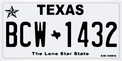 TX license plate BCW1432