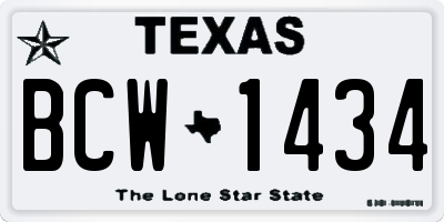 TX license plate BCW1434