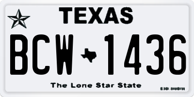 TX license plate BCW1436