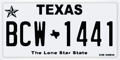 TX license plate BCW1441