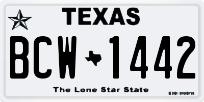 TX license plate BCW1442