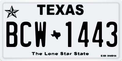 TX license plate BCW1443