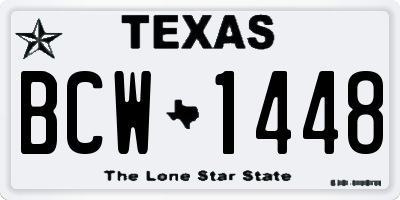 TX license plate BCW1448