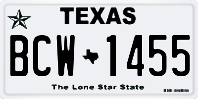 TX license plate BCW1455