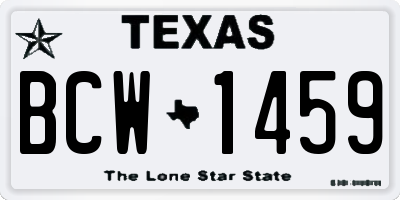 TX license plate BCW1459
