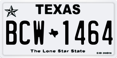 TX license plate BCW1464