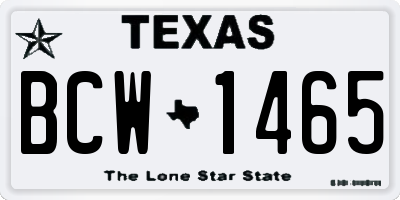 TX license plate BCW1465