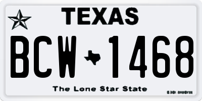 TX license plate BCW1468