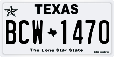 TX license plate BCW1470