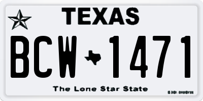 TX license plate BCW1471