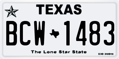 TX license plate BCW1483