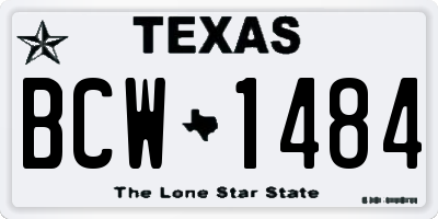 TX license plate BCW1484