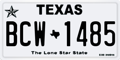 TX license plate BCW1485