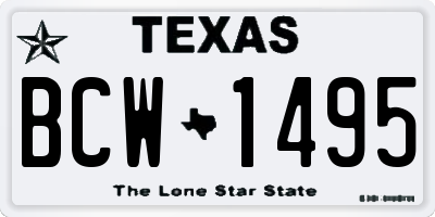 TX license plate BCW1495