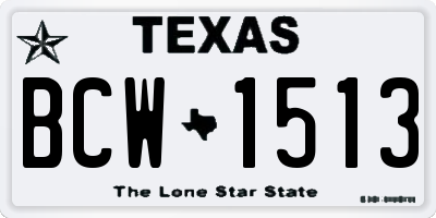 TX license plate BCW1513