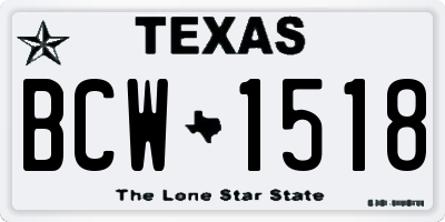 TX license plate BCW1518